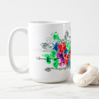 Customizable Fine Art Colourful Flowers Coffee Mug