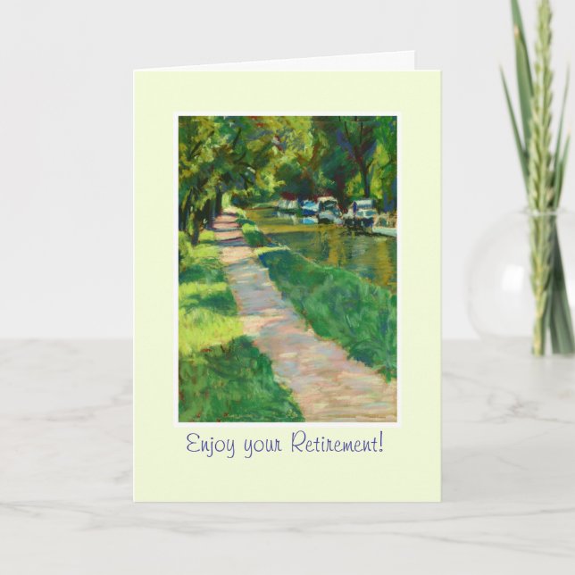 Customizable Fine Art Greeting Card, Canal Towpath Card (Front)