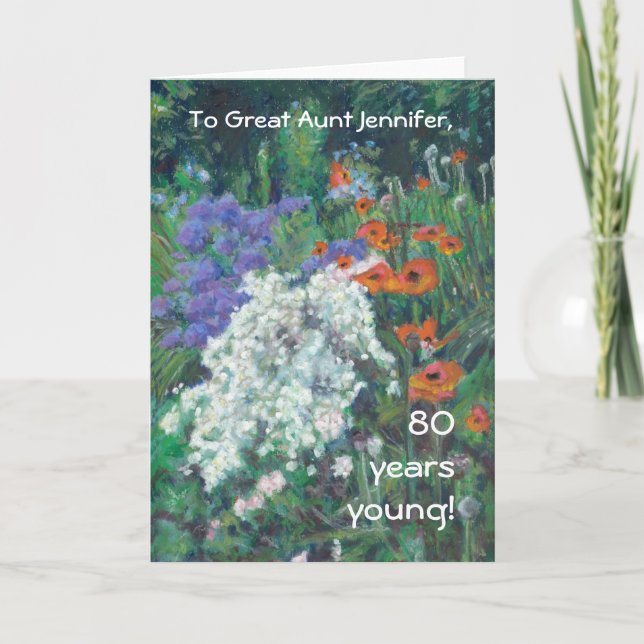 Customizable Fine Art Greeting Card, June Garden Card (Front)