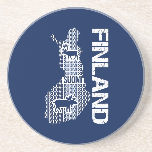 Customizable FINLAND MAP coaster (Front)