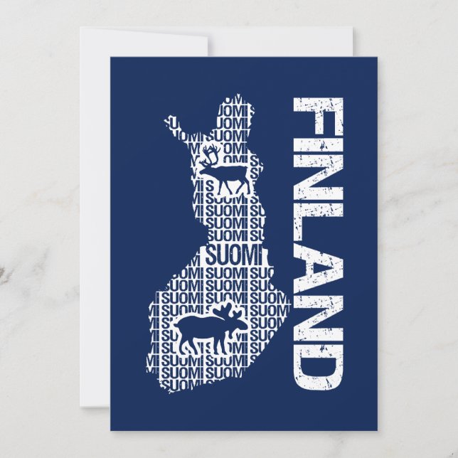 Customizable FINLAND MAP invitation (Front)