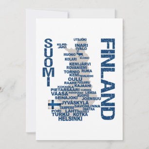 Customizable FINLAND MAP invitation