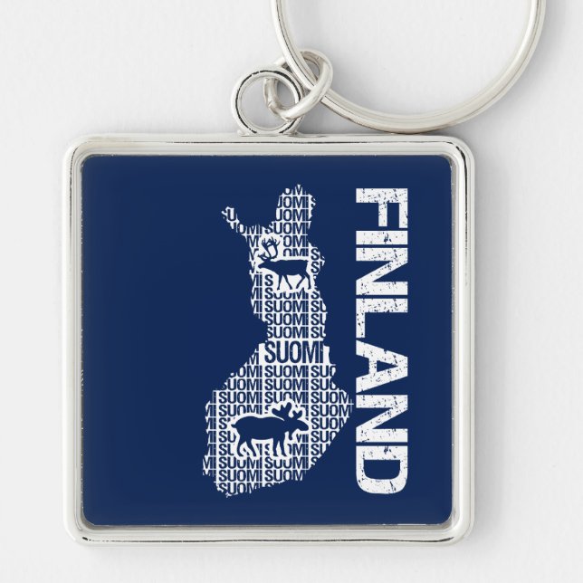 Customizable FINLAND MAP key chain (Front)