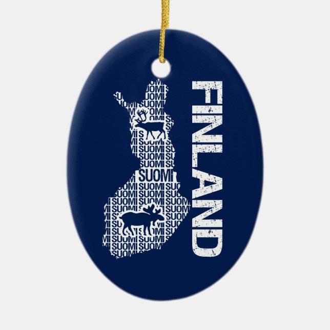Customizable FINLAND MAP ornament (Front)