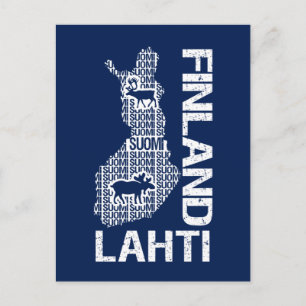 Customizable FINLAND MAP postcard - Lahti