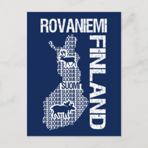 Customizable FINLAND MAP postcard - Rovaniemi