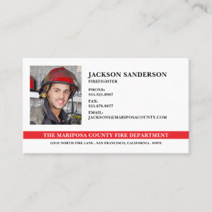 Customizable Fire Department Firefighter Photo Business Card