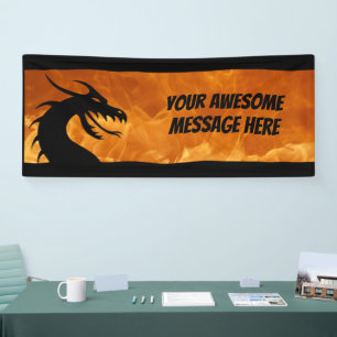 Customizable Fire Dragon Banner