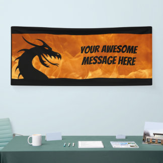 Customizable Fire Dragon Banner