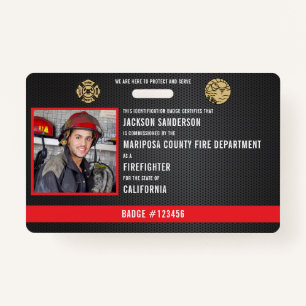 Customizable Firefighter Fire Department Employee Badge