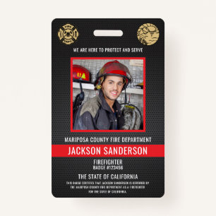 Customizable Firefighter Fire Department Employee Badge