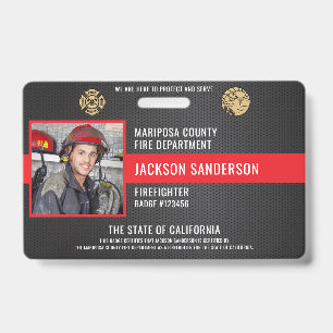 Customizable Firefighter Fire Department Employee Badge