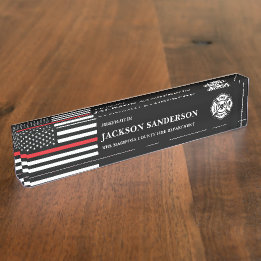 Customizable Firefighter Fire Department Logo Nameplate