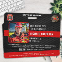 Customizable Firefighter Photo Fire Department ID