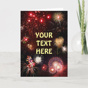 Customizable Fireworks Card
