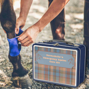 Customizable First Aid Equine Emergency Container Metal Lunch Box