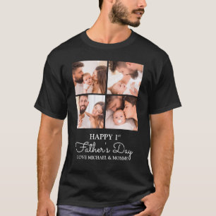 Customizable First Fathers Day Photo Collage T-Shirt