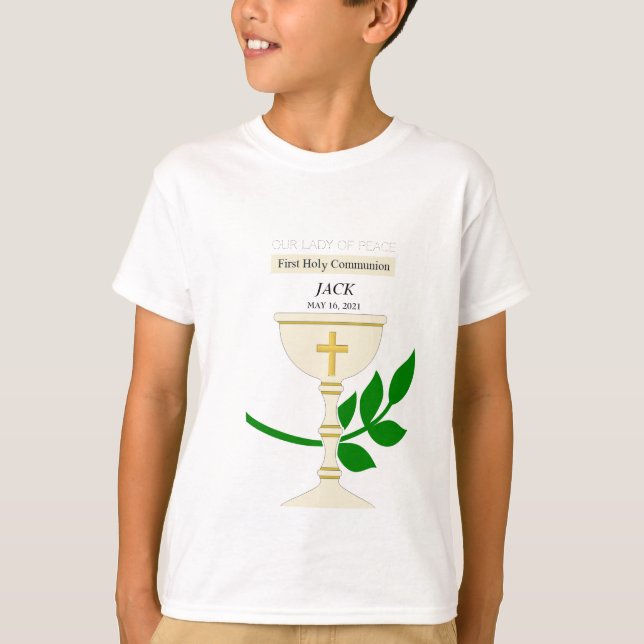 Customizable First Holy Communion Chalice T-shirt (Front)