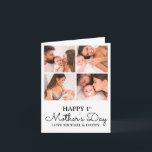 Customizable First Mothers Day Photo Collage Card<br><div class="desc">Happy First Mother's Day! If you need the perfect photo collage item to wish a new mom a happy first Mother's Day,  then customize this item with your own photos of mom and baby. Behind the photos is a white rustic wood background.</div>