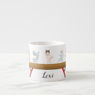 Customizable Five Gymnastics Cats Mini Espresso Cu Espresso Cup