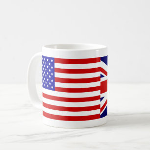 Customizable Flag of United States & Flag of UK Coffee Mug