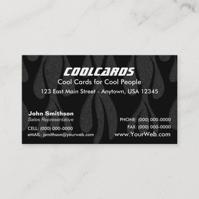 Customizable Flames Business Card (Front)