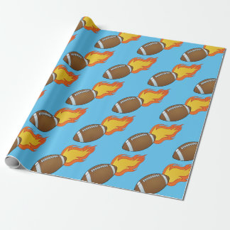 Customizable Flaming Football Wrapping Paper