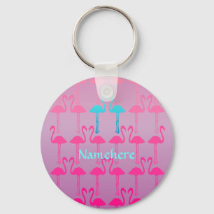 Customizable: Flamingo two Keychain