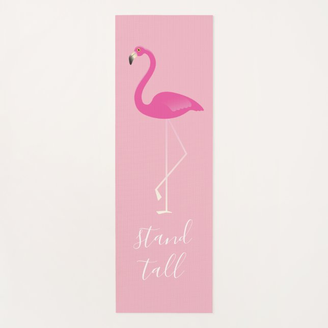 Customizable Flamingo with Cocktails on the Beach Yoga Mat (Front)