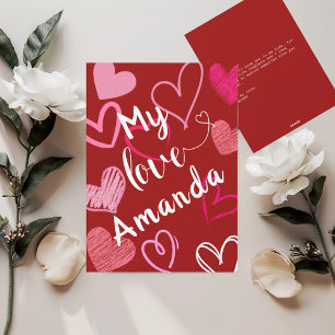 Customizable Flat Happy Valentine's Day Card