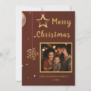 Customizable Flat Merry Christmas Holiday Card