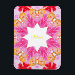 Customizable Flex Magnet<br><div class="desc">Hibernates are beautiful flowers that grow in small bushes. In different, intense colors, they make any environment happy. Here, we've made a whole collection of products based on a pink, red-center hibiscus. This magnet is customizable and you can change the name or photo of someone you love!</div>