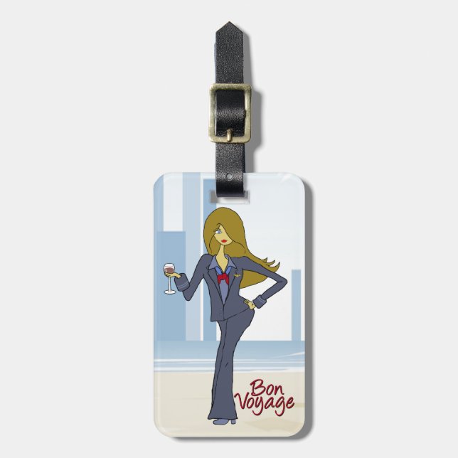 Customizable Flight Attendant Luggage Identity Tag (Front Vertical)