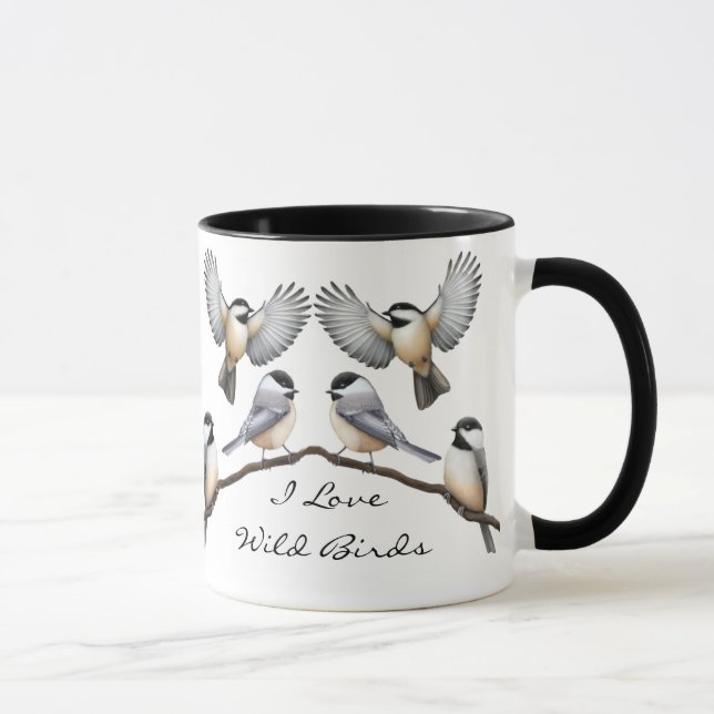Customizable Flock of Chickadees Mug (Right)
