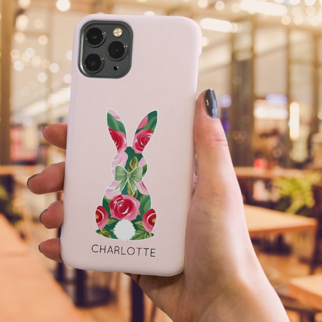Customizable Floral Bunny iPhone Case (Customizable Floral Bunny iPhone Case)