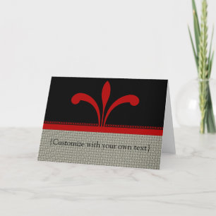 Customizable Floral Chic Greeting Card, Dark Red Card