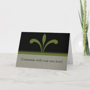 Customizable Floral Chic Greeting Card, Olive Gree Card
