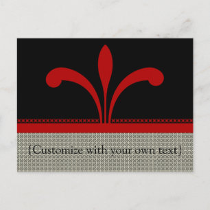 Customizable Floral Chic Postcard, Dark Red Postcard