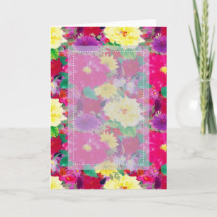Customizable Floral D2 Blank Greeting Card