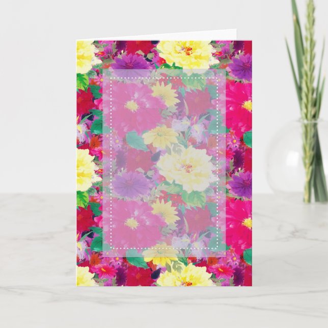 Customizable Floral D2 Blank Greeting Card (Front)