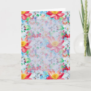 Customizable Floral D3 Blank Greeting Card