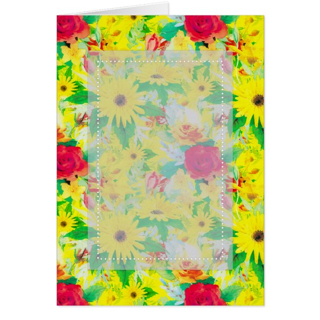 Customizable Floral D4 Blank Greeting Card (Front)