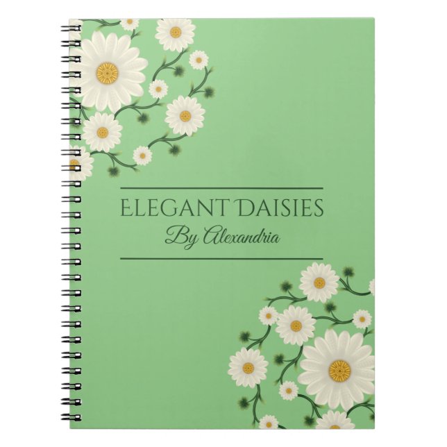 Customizable Floral Daisy Event Planner Notebook (Front)
