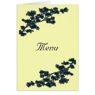 Customizable Floral Deco Wedding Menu Card