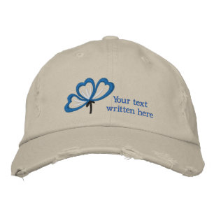 Customizable floral embroidered women's hat