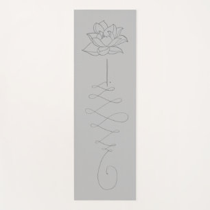Customizable Floral Lotus Grey Unalome Yoga Mat