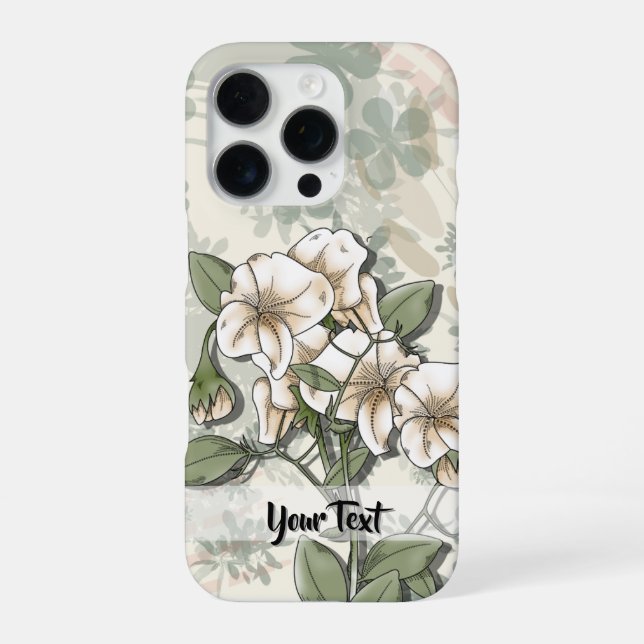 Customizable Floral Mixed Media Phone Case (Back)