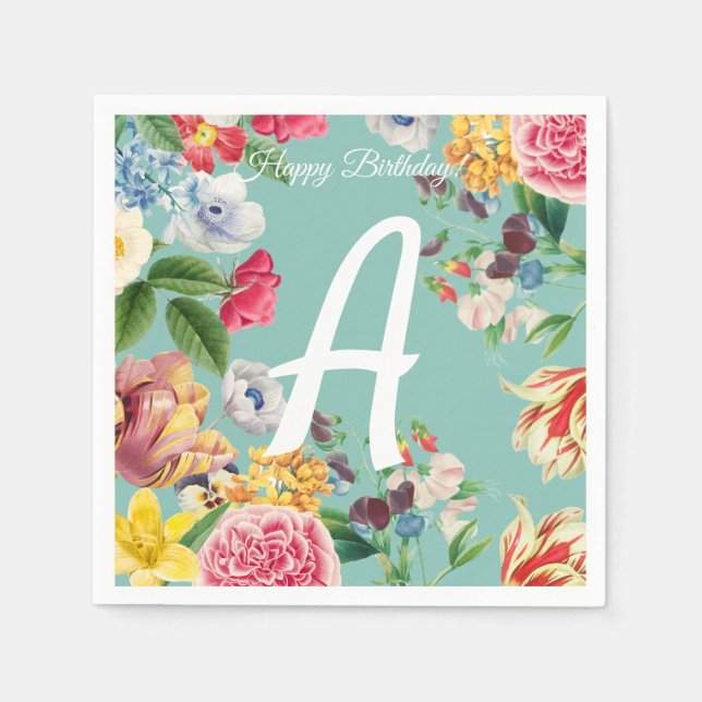 Customizable Floral Napkin (Front)
