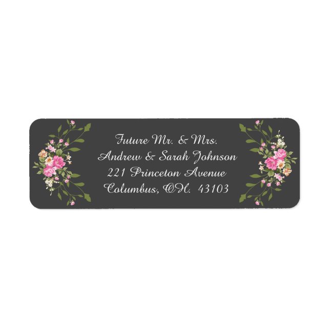 Customizable Floral RETURN ADDRESS LABRLS (Front)