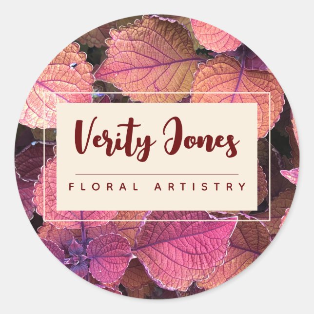 Customizable Floral Round Stickers (Front)